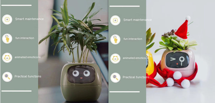 Smart Planter Divertimento senza fine Oltre 49 ricche espressioni 7 sensori intelligenti e chip AI rendono la coltivazione delle piante facile e divertente