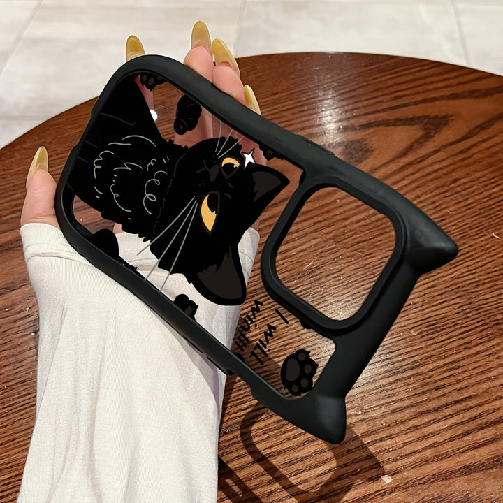 1 for Iphone 16PROMAX 11 12 13PROMAX 14PROMAX 15 FYD Cat Ears Material Black - Cat'S Desire to Win Mobile Phone Case