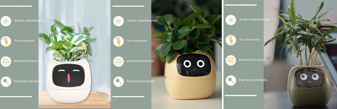 Smart Planter Divertimento senza fine Oltre 49 ricche espressioni 7 sensori intelligenti e chip AI rendono la coltivazione delle piante facile e divertente