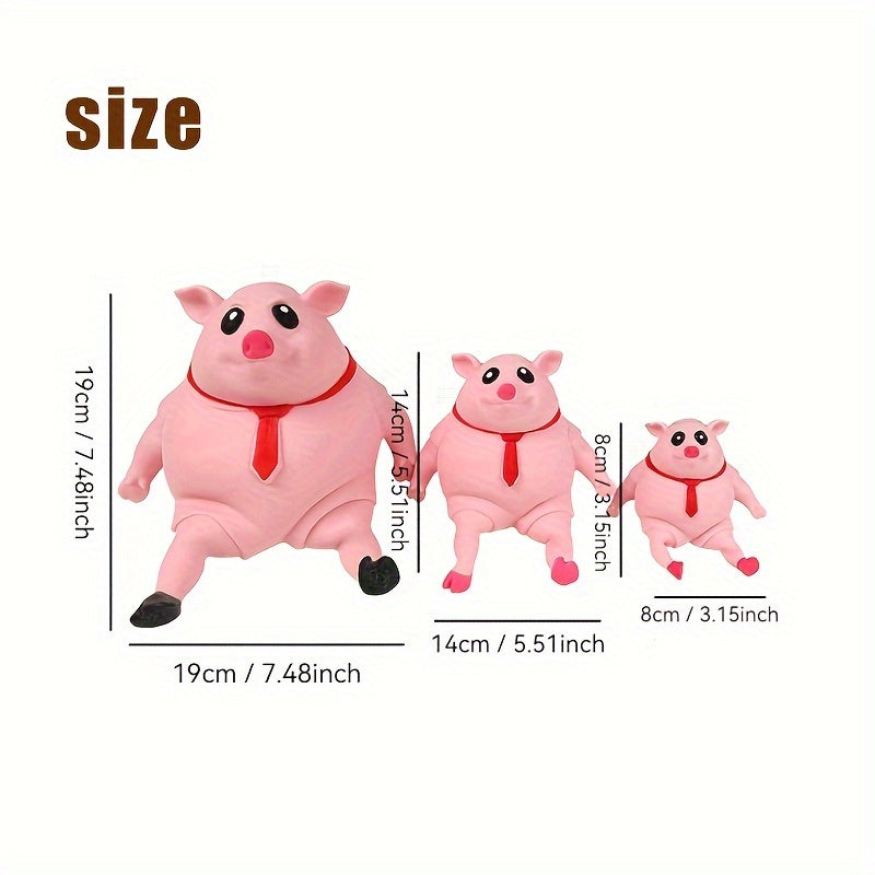 Stress-Relief Pink Pig Toy - Slow Rebound, Kneadable Rubber Squishy for Office & Youngsters' Fun Gifts