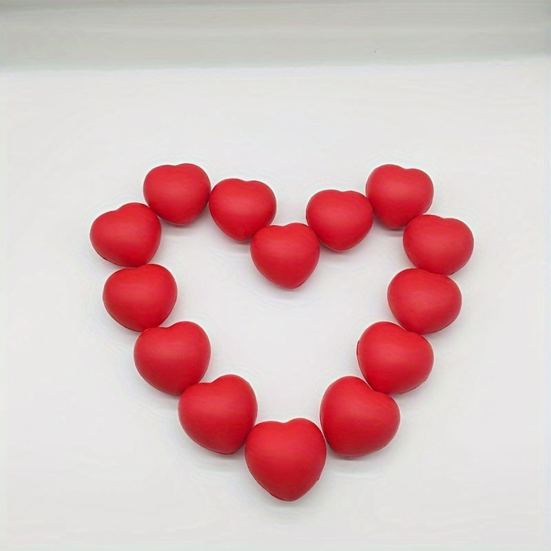 10pcs Red Heart-Shaped Stress Balls, Squishy Foam Relaxation Balls for Valentine's Day, Classroom Prizes, School Carnival Rewards, Party Favors, Small Gifts, Valentine's Day Gifts