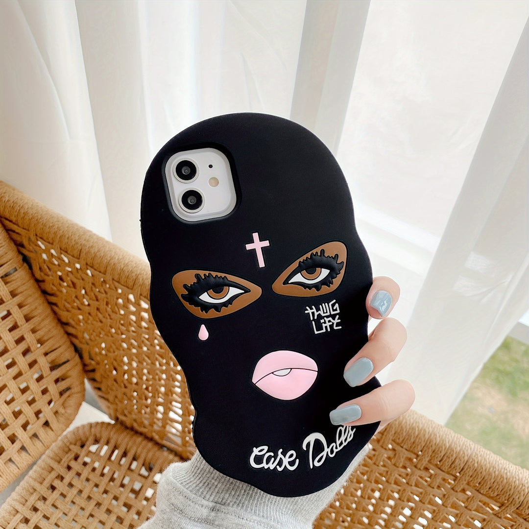 Funny Mask Suitable for Iphone16Promax Mobile Phone Case Iphone15Promax Simple Mobile Phone Protective Case