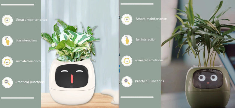 Smart Planter Divertimento senza fine Oltre 49 ricche espressioni 7 sensori intelligenti e chip AI rendono la coltivazione delle piante facile e divertente