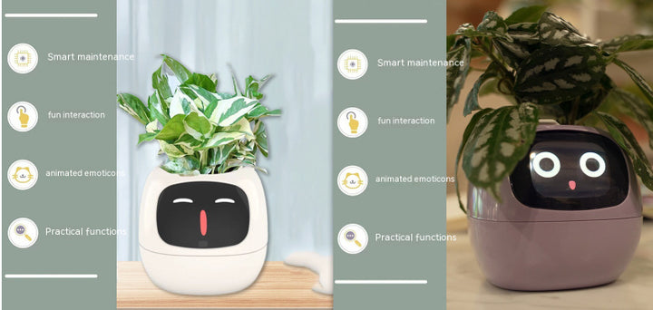 Smart Planter Divertimento senza fine Oltre 49 ricche espressioni 7 sensori intelligenti e chip AI rendono la coltivazione delle piante facile e divertente