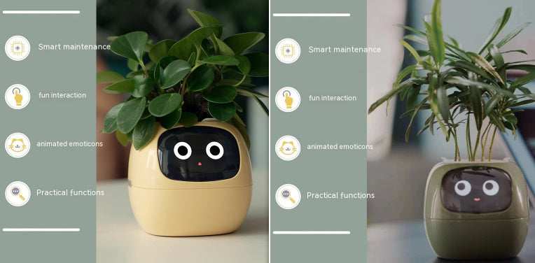 Smart Planter Divertimento senza fine Oltre 49 ricche espressioni 7 sensori intelligenti e chip AI rendono la coltivazione delle piante facile e divertente