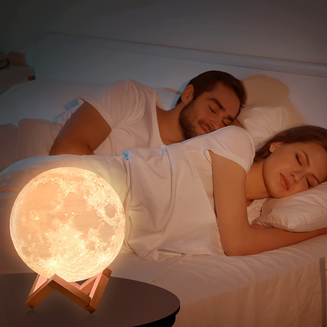 Enchanting Moon Lamp with 128 Color Settings - Touch & Remote Control, Adjustable Brightness, USB Rechargeable Desk Light - Ideal for Bedroom Ambiance, Unique Gift for Mom, Weddings, Birthdays, Christmas, Halloween, Lamp for