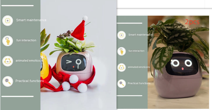 Smart Planter Divertimento senza fine Oltre 49 ricche espressioni 7 sensori intelligenti e chip AI rendono la coltivazione delle piante facile e divertente