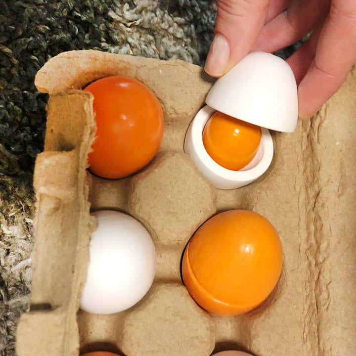 3/6pcs/set Wooden Artificial Eggs DIY Toy Wooden House Kitchen Education Food Toys For Children