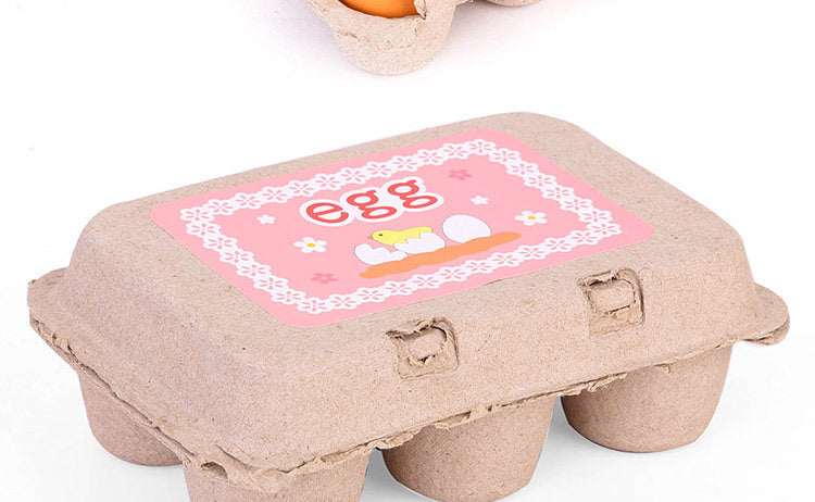 3/6pcs/set Wooden Artificial Eggs DIY Toy Wooden House Kitchen Education Food Toys For Children