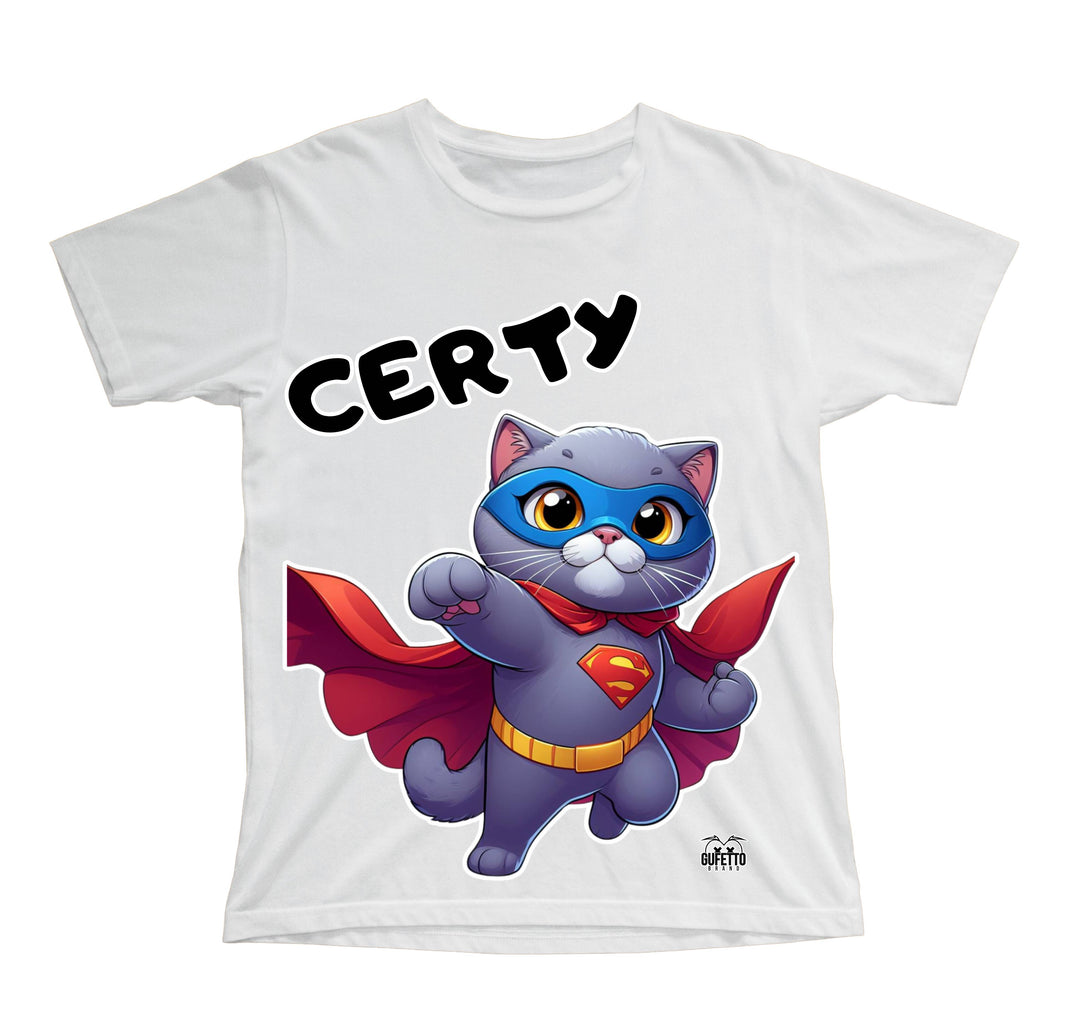 T-shirt Bambino/a CERTY SUPER EROE CERTOSINO ( CE93638596 ) - Gufetto Brand 