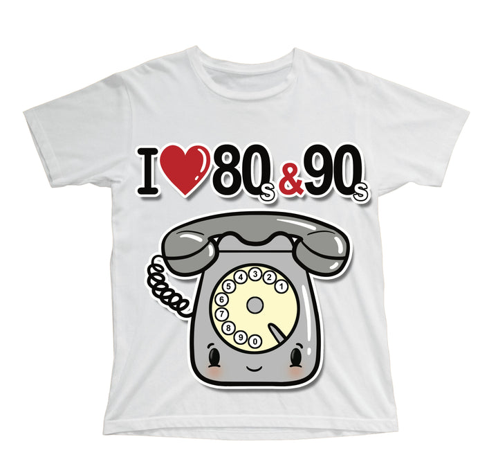 T-shirt Bambino/a I LOVE 80/90 TELEFONO ( T893666578 ) - Gufetto Brand 