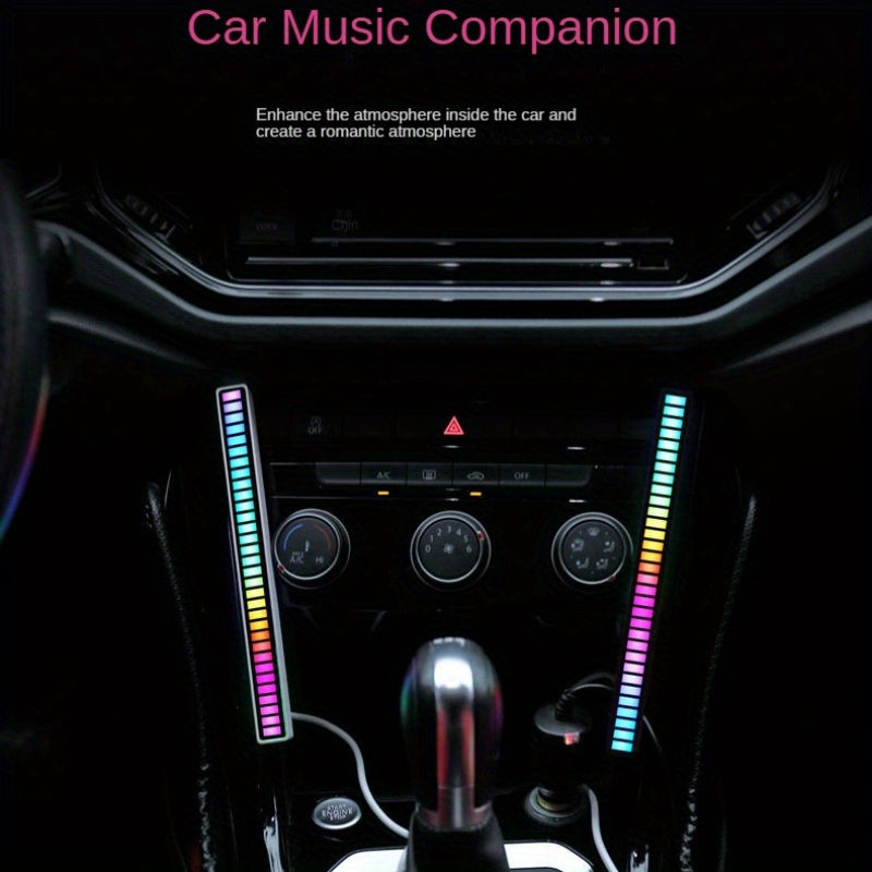 LED Car Interior Lighting: Sound-Activated Rhythm Lamp with 3D Atmosphere Voice Controlled Music Lamp