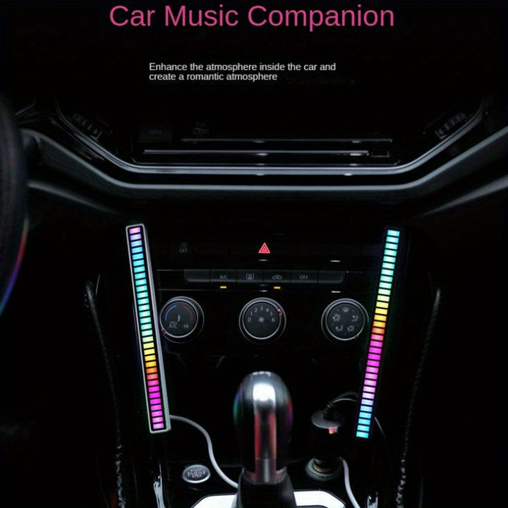 LED Car Interior Lighting: Sound-Activated Rhythm Lamp with 3D Atmosphere Voice Controlled Music Lamp