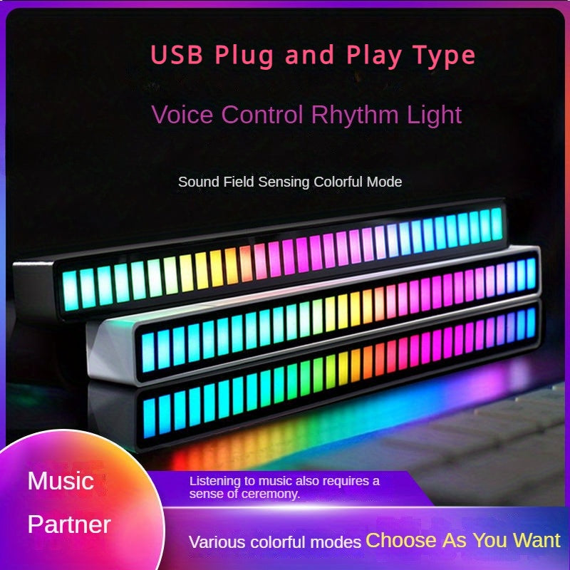 LED Car Interior Lighting: Sound-Activated Rhythm Lamp with 3D Atmosphere Voice Controlled Music Lamp