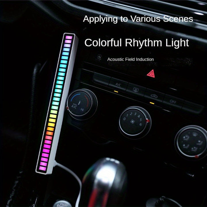 LED Car Interior Lighting: Sound-Activated Rhythm Lamp with 3D Atmosphere Voice Controlled Music Lamp