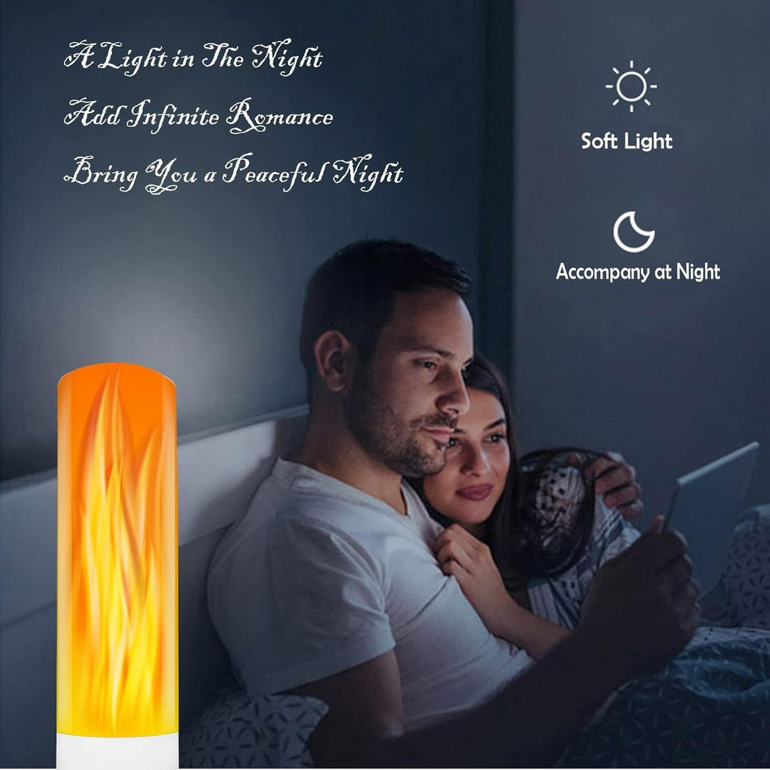 2-Pack USB LED Flame Lights, Portable Tabletop Night Light, Modern Fantasy Style, USB Powered, Plastic, Wall Mounted, Multiple Room Compatibility, Upward Lighting, No Battery Included