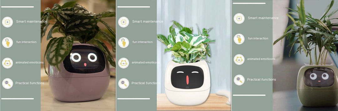 Smart Planter Divertimento senza fine Oltre 49 ricche espressioni 7 sensori intelligenti e chip AI rendono la coltivazione delle piante facile e divertente