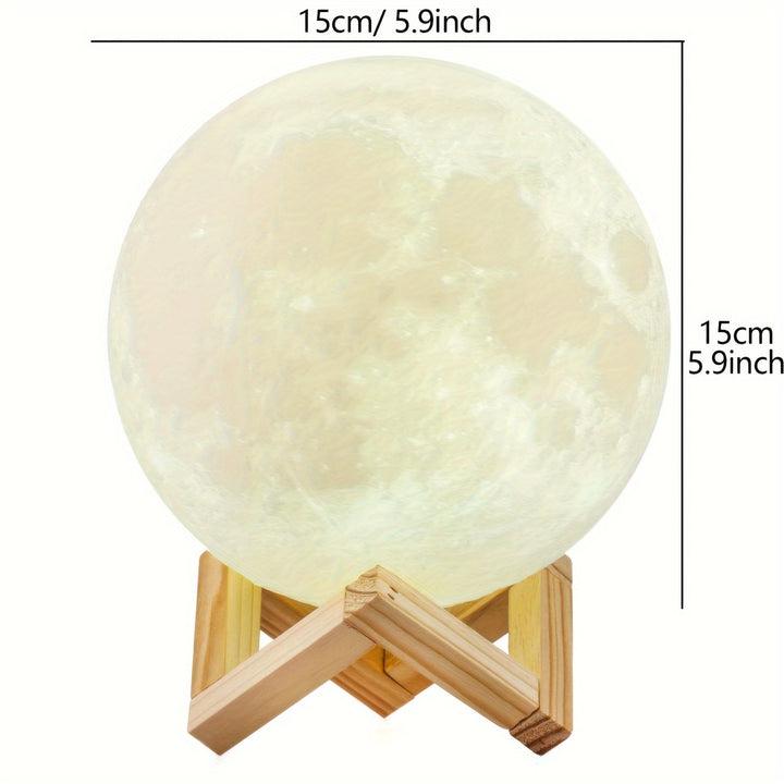 Enchanting Moon Lamp with 128 Color Settings - Touch & Remote Control, Adjustable Brightness, USB Rechargeable Desk Light - Ideal for Bedroom Ambiance, Unique Gift for Mom, Weddings, Birthdays, Christmas, Halloween, Lamp for