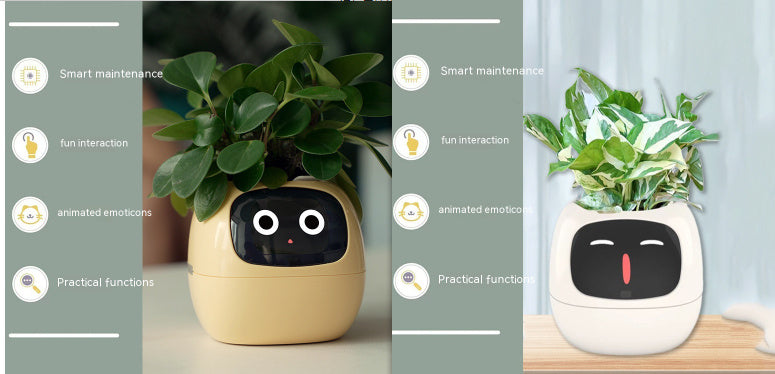 Smart Planter Divertimento senza fine Oltre 49 ricche espressioni 7 sensori intelligenti e chip AI rendono la coltivazione delle piante facile e divertente