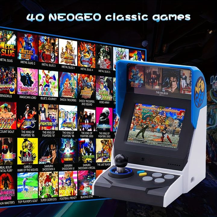 SNK NeoGeo Mini International Arcade With 1 Controller Set, Game Console Video Game 40 Pre-Loaded Classic SNK Games: The King Of The Fighters/Metal SLUG And More, Gift For Friends And Family