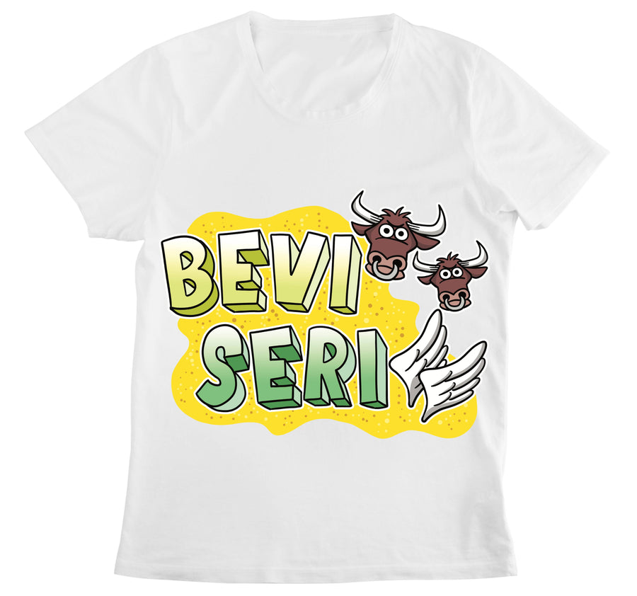 T-shirt Donna REBUS BEVITORI SERIALI ( BS82563258 ) - Gufetto Brand 