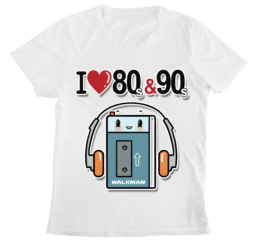 T-shirt Donna I LOVE 80/90 WALKMAN ( WA8054362 ) - Gufetto Brand 