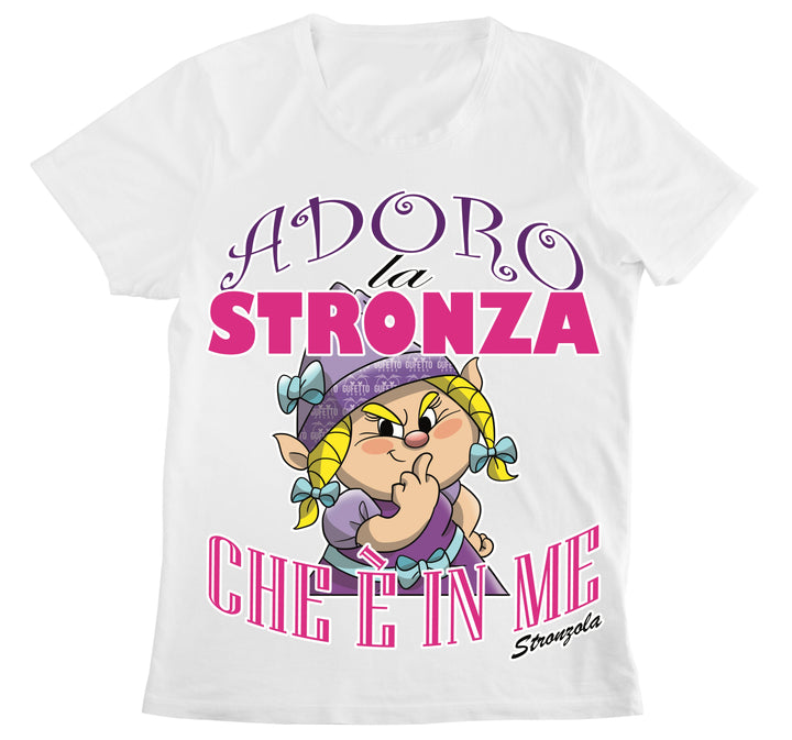 T-shirt Donna STRONZOLA ADORO ( AD87891236558 ) - Gufetto Brand 