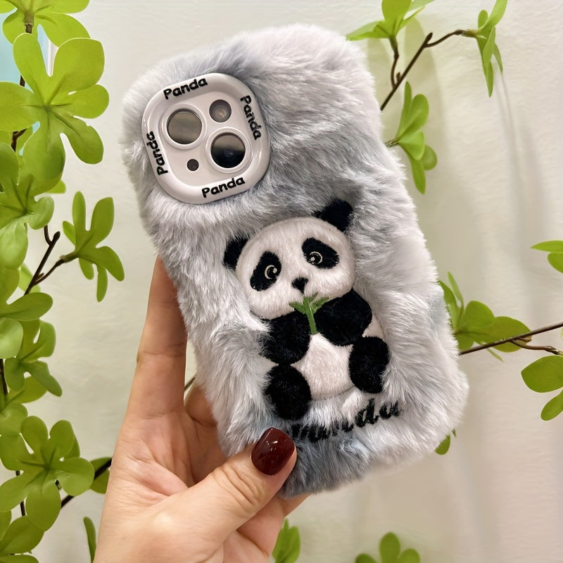 Cartoon Cute Plush Panda Phone Case For IPhone 15 Pro Max/15 Pro/15/15Plus/14 Pro Max/14 Pro/14Plus/14/13 Pro Max/13 Pro/13/12 Pro Max/12 Pro/12/11Pro Max/11 Phone Protective Case