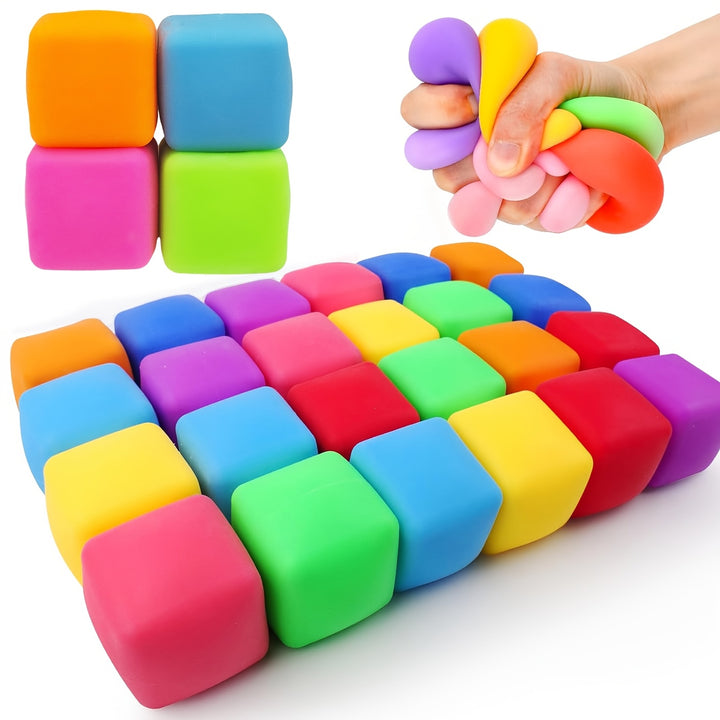 Stress Cube Fidget Toys for : 18 Pack Squeeze Stress Balls Stress Relief Toys for Anxiety - Squishy Balls Sensory Fidget Toys for Adults Autism in Classroom Office Party