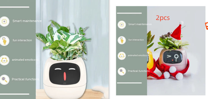 Smart Planter Divertimento senza fine Oltre 49 ricche espressioni 7 sensori intelligenti e chip AI rendono la coltivazione delle piante facile e divertente