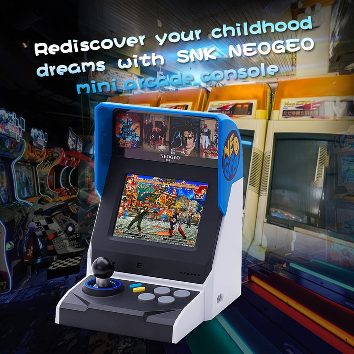 SNK NeoGeo Mini International Arcade With 1 Controller Set, Game Console Video Game 40 Pre-Loaded Classic SNK Games: The King Of The Fighters/Metal SLUG And More, Gift For Friends And Family