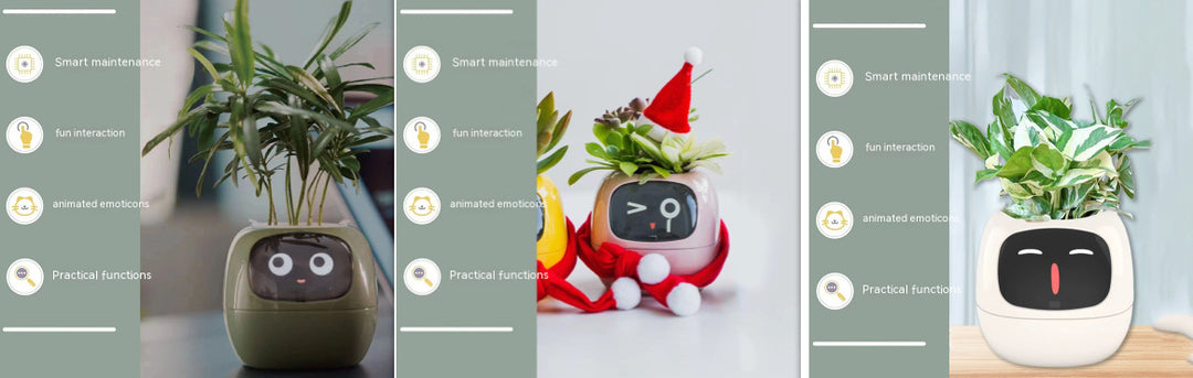 Smart Planter Divertimento senza fine Oltre 49 ricche espressioni 7 sensori intelligenti e chip AI rendono la coltivazione delle piante facile e divertente