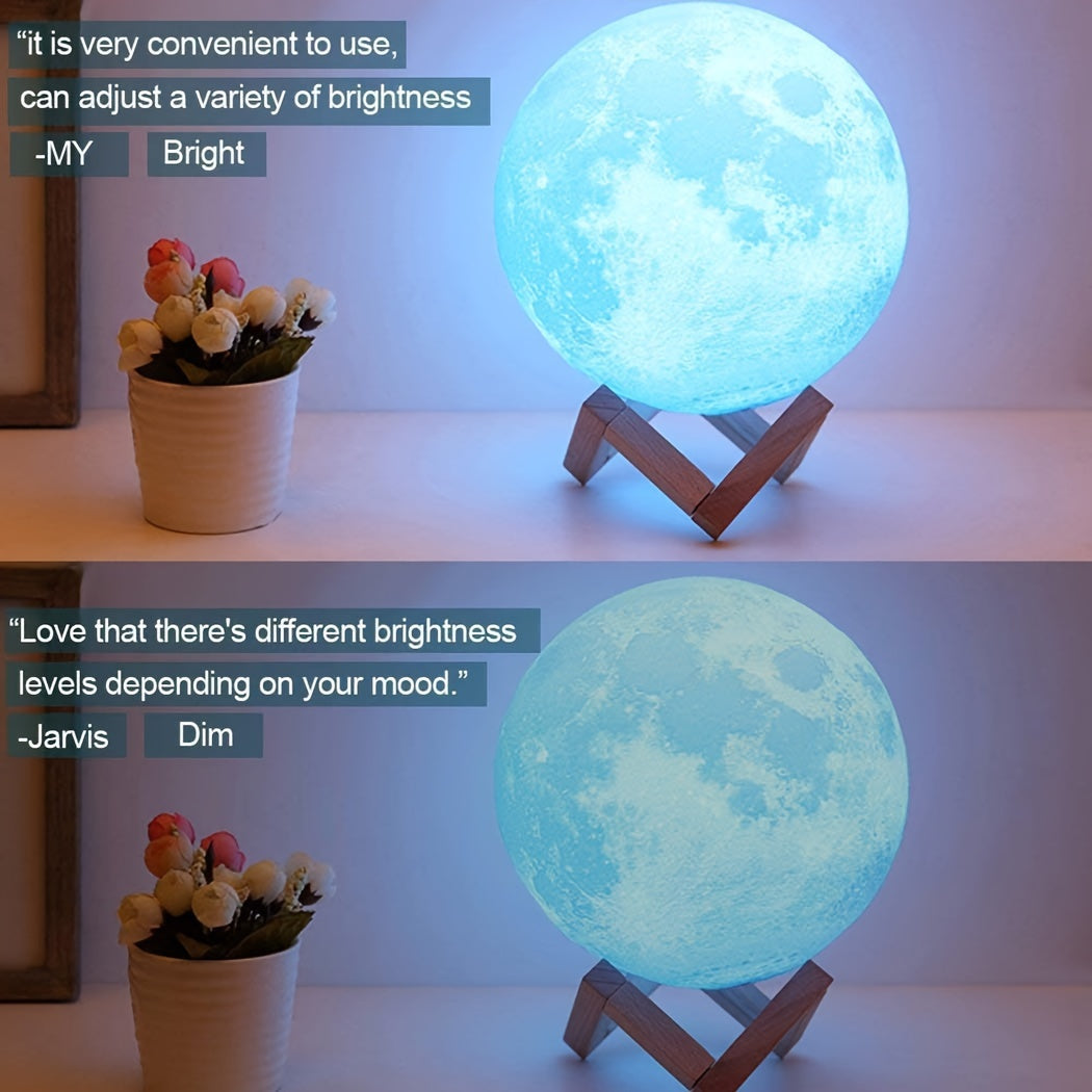 Enchanting Moon Lamp with 128 Color Settings - Touch & Remote Control, Adjustable Brightness, USB Rechargeable Desk Light - Ideal for Bedroom Ambiance, Unique Gift for Mom, Weddings, Birthdays, Christmas, Halloween, Lamp for