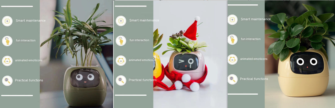 Smart Planter Divertimento senza fine Oltre 49 ricche espressioni 7 sensori intelligenti e chip AI rendono la coltivazione delle piante facile e divertente