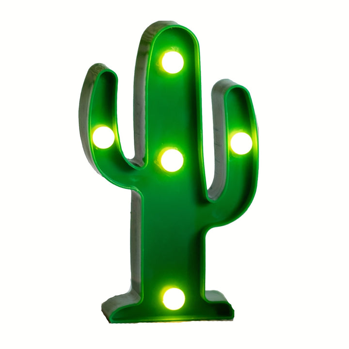 [1pc Mini Cactus LED Night Light] 1pc Tropical Style Mini Cactus LED Night Light, Plastic Tabletop Decorative Lamp with Antique Finish, Energy-Saving, Battery Operated (No Batteries Included), for Living Room, Party Gift