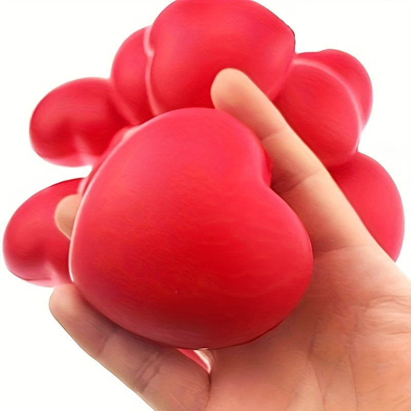 10pcs Red Heart-Shaped Stress Balls, Squishy Foam Relaxation Balls for Valentine's Day, Classroom Prizes, School Carnival Rewards, Party Favors, Small Gifts, Valentine's Day Gifts