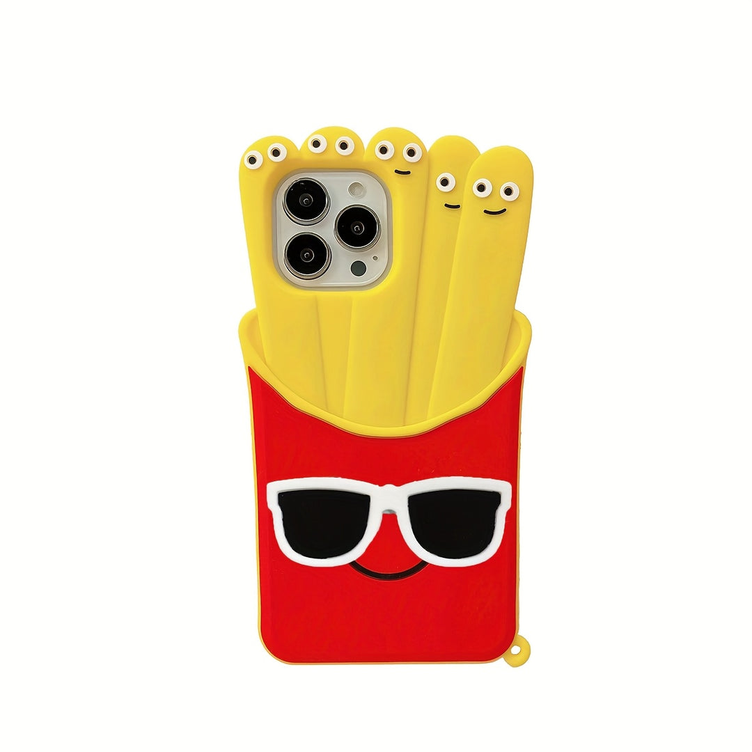 Cartoon Glasses Expression French Fries Mobile Phone Case for Iphone6/7/8 Plus Iphonex/Xsmax/Xr/11/12Mini 13/14/15/16 Pro Max