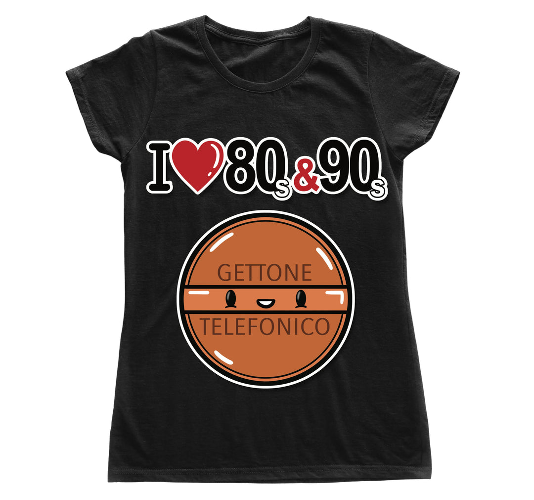 T-shirt Donna I LOVE 80/90 GETTONE ( G70009217 ) - Gufetto Brand 