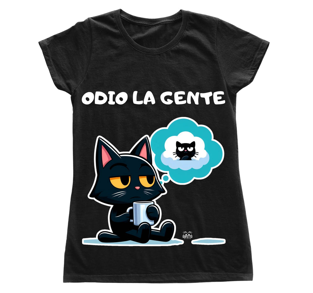 T-shirt Donna GATTO ODIO ( GO88356987 ) - Gufetto Brand 