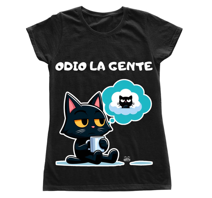 T-shirt Donna GATTO ODIO ( GO88356987 ) - Gufetto Brand 