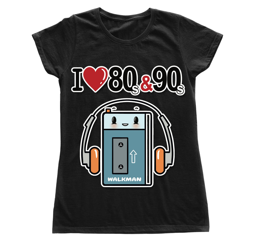 T-shirt Donna I LOVE 80/90 WALKMAN ( WA8054362 ) - Gufetto Brand 