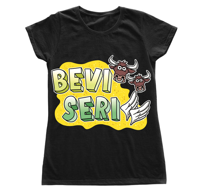 T-shirt Donna REBUS BEVITORI SERIALI ( BS82563258 ) - Gufetto Brand 