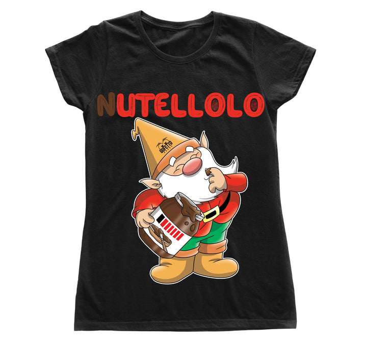 T-shirt Bambino Nutellolo Nera Outlet - Gufetto Brand 