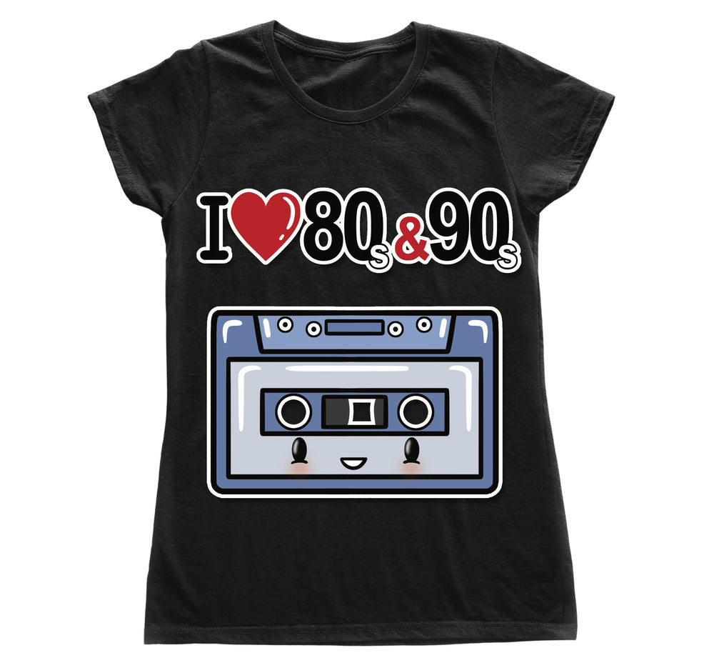 T-shirt Donna I LOVE 80/90 MUSICASSETTA ( M44400874 ) - Gufetto Brand 