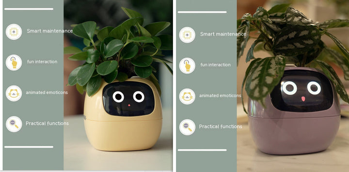 Smart Planter Divertimento senza fine Oltre 49 ricche espressioni 7 sensori intelligenti e chip AI rendono la coltivazione delle piante facile e divertente