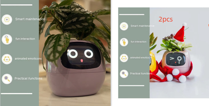 Smart Planter Divertimento senza fine Oltre 49 ricche espressioni 7 sensori intelligenti e chip AI rendono la coltivazione delle piante facile e divertente