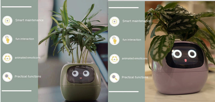 Smart Planter Divertimento senza fine Oltre 49 ricche espressioni 7 sensori intelligenti e chip AI rendono la coltivazione delle piante facile e divertente