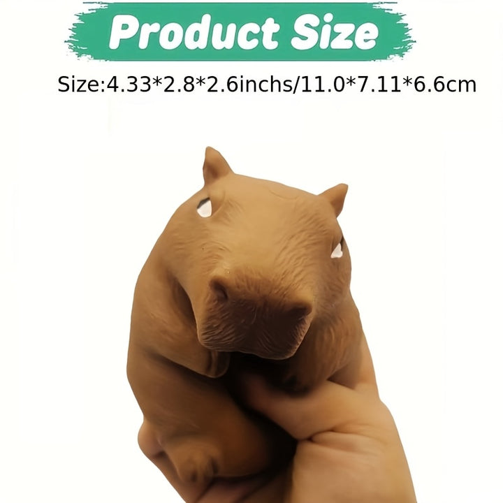 1pc Capybara-Shaped Stress Relief Ball - Durable Rubber Squishy Squeeze Toy for Stress Reduction, Sensory Fidget Play, Autism Therapy - Fun Gift for All Ages