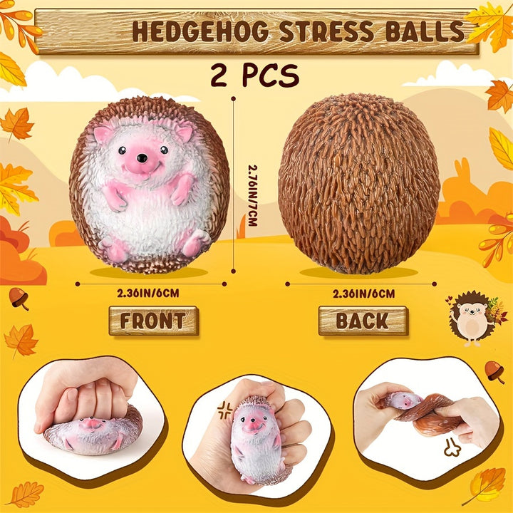 Squeezable Hedgehog Stress Ball - Interactive Toy for Party Games, Perfect Halloween & Christmas Gift, Deep Brown, Gathering Activities, 1/2/3pcs