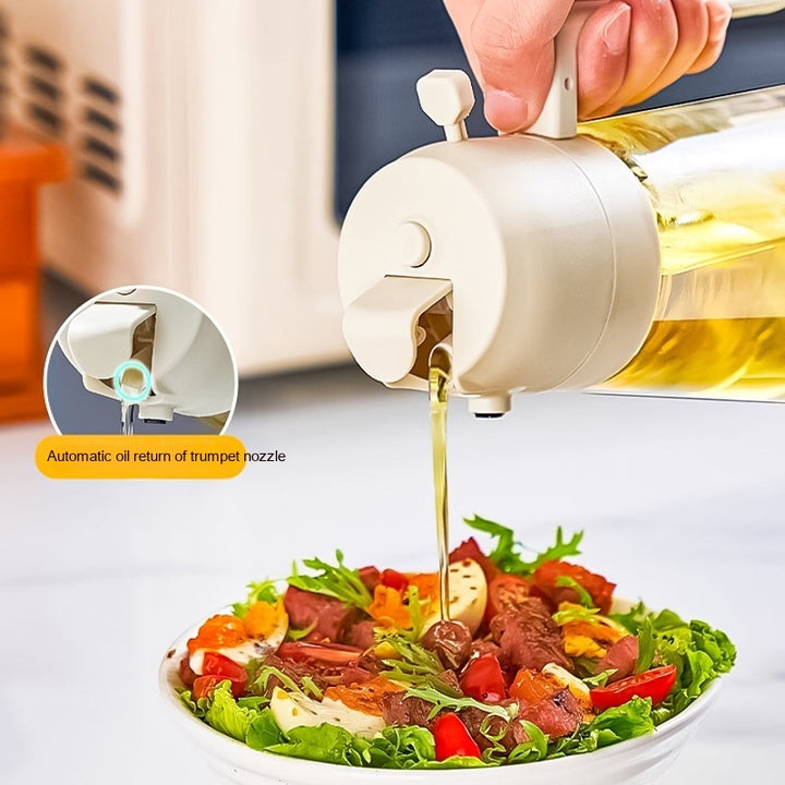 Dispenser per spruzzatore di olio d'oliva da 470 ml per cucinare barbecue 2 in 1 bottiglia di olio da cucina spray per olio di aceto, salsa di soia, per friggitrice ad aria